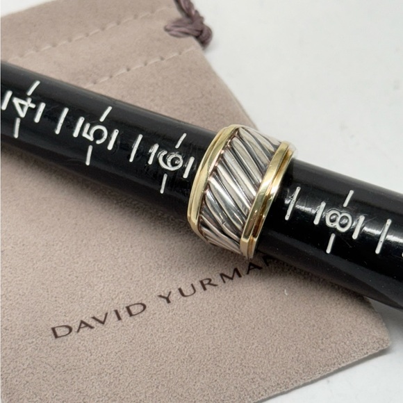 David Yurman Cigar Band Cable Ring .925/14K - Picture 11 of 11